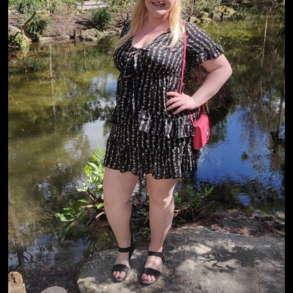 Black Floral Tiered Patterned Dress
